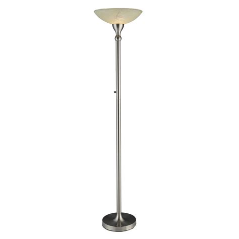 Artiva 71 In Led Torchiere Satin Nickel Floor Lamp With Hand Painted