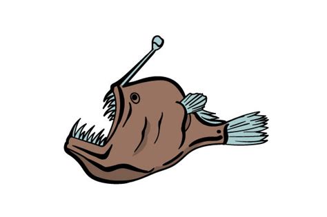 Anglerfish Files For Cricut Dxf Cut Files For Silhouette Eps Png Angler