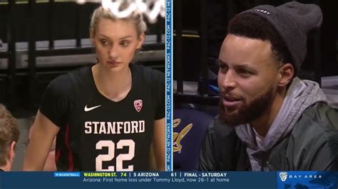 Steph Curry Supporting Godsister Cameron Brink Courtside 2 Stanford Cardinal Vs Cal Golden