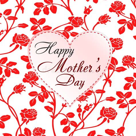 madres felices day roses con el fondo rojo ilustración del vector ilustración de arte