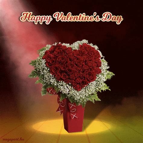 Happy Valentines Day Animated Heart Rose Bouquet Pictures Photos And