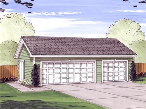 050g 0050 3 Car Garage Plan With Gable Roof 36x23 Garage Plans