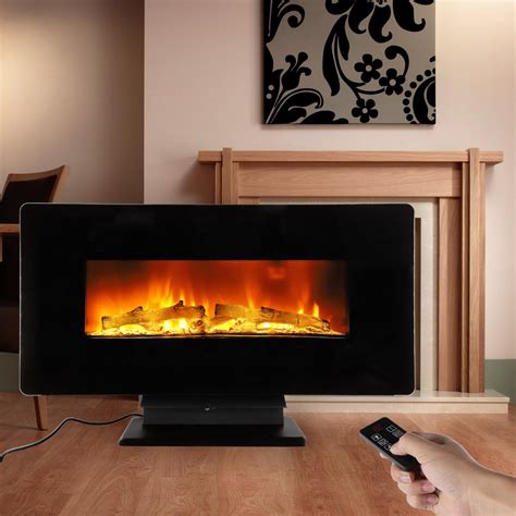 Adjustable 1400w Wall Mount 36 Electric Fireplace Heater 6 Color Flame