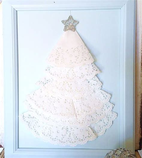Our First Home Christmas Crafts Diy Paper Lace Doilies Shabby Christmas