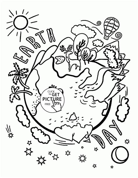 Save the rhino's vision is for all five species to thrive in the world for generations. Beautiful Earth - Celebration Earth Day coloring page for ...