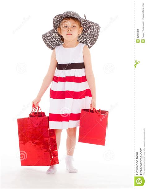 Young Girl Goes Shopping Stock Image Image Of Happy 40196871
