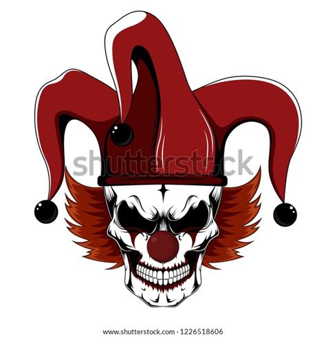 Clown Skull Jester Hat Stock Vector Royalty Free 1226518606