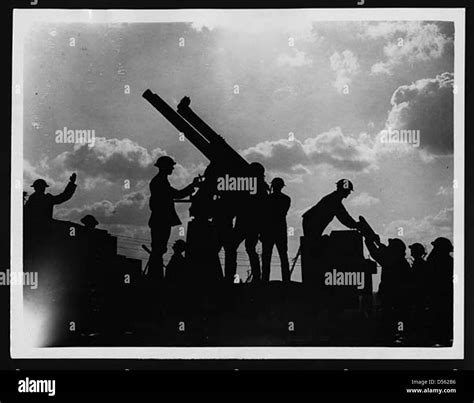 Anti Aircraft Gun In Action During The Battle Stock Photo Alamy