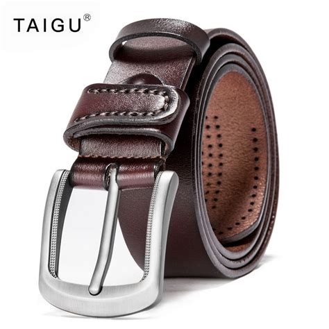 Taigu Leather Belt Men Italian Genuine Cow Leather Male
