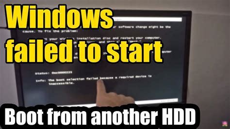 Windows Failed To Start The Pc Is Not Booting From The Correct Hard