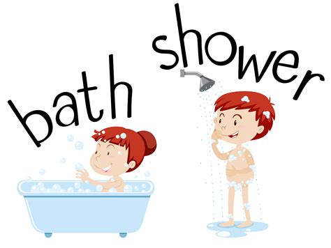 Kids Taking Bath And Shower 293327 Vector Art At Vecteezy