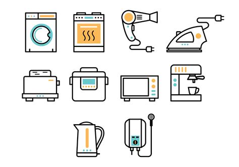 Set Of Appliance Icon Download Free Vector Art Stock Graphics And Images