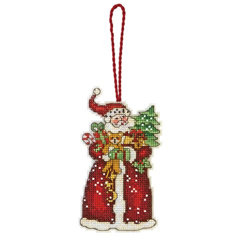 santa ornament cross stitch kit stitchtastic