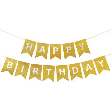 Buy Happy Birthday Banner With Shiny Letters Glitter Happy Birthday