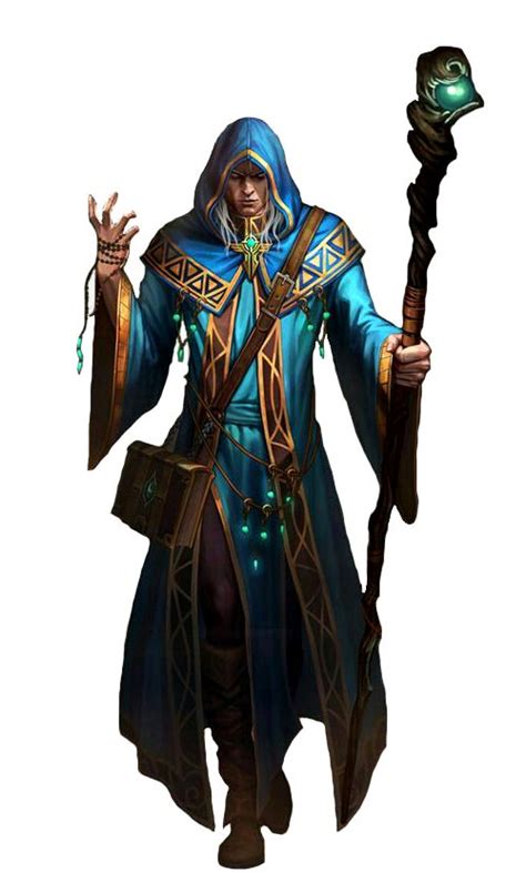 Human Male Blue Wizard Pathfinder Pfrpg Dnd Dandd D20