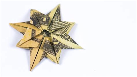 How to make a christmas star out of a dollar bill. Money Origami Christmas Star folding instructions - XMAS STAR - YouTube | Dollar bill origami ...