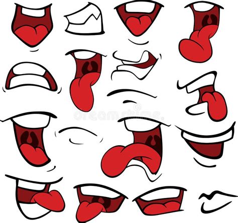 Set Of Mouths Cartoon Stock Vector Illustration Of Mouth 39924876