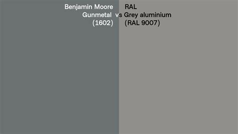 Benjamin Moore Gunmetal 1602 Vs Ral Grey Aluminium Ral 9007 Side By