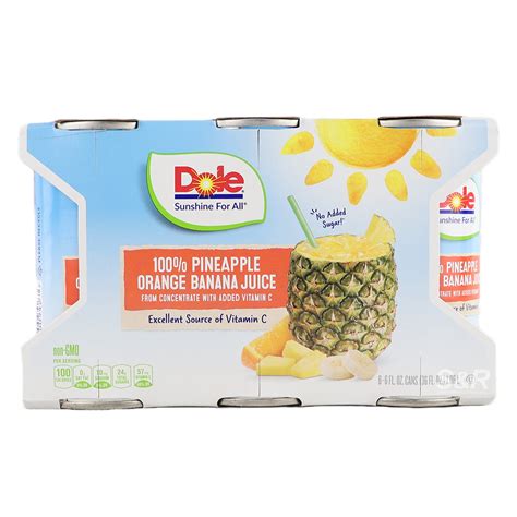 Dole 100 Pineapple Orange Banana Juice 177ml X 6pcs