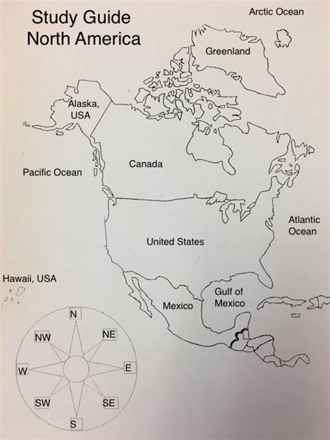 North America Map Quiz Printable Map Of World