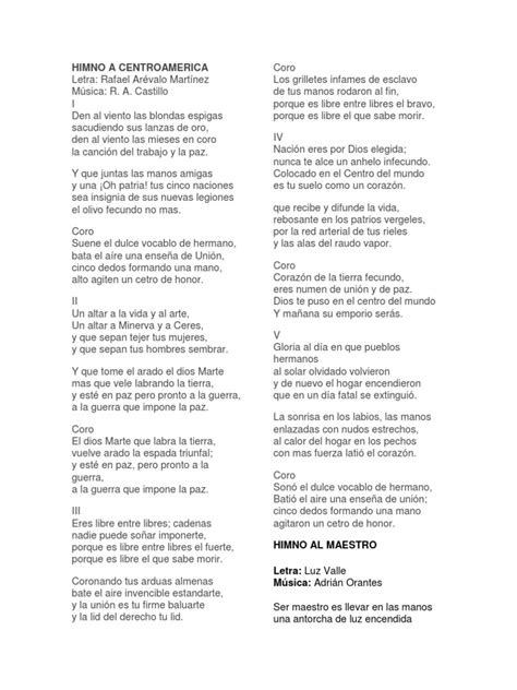 Himno A Centroamerica