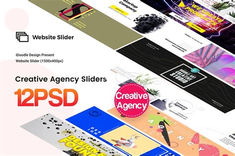 Creative Agency Website Sliders 12 Psd By Idoodle On Envato Elements