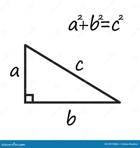 Teorema Di Pitagoras Su Fondo Bianco Simbolo Di Equazione Del Teorema