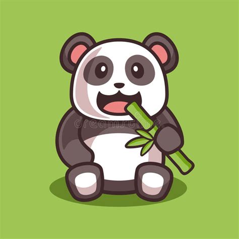 Cartoon Panda Eating Bamboo Stock Illustrations 850 Cartoon Panda