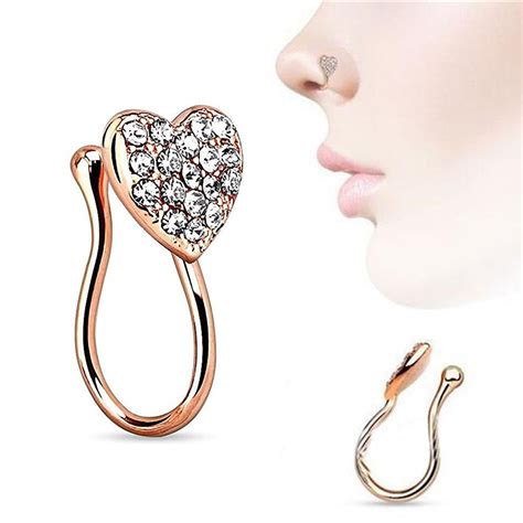 Buy Fashion Fake Nose Lip Ring Heart