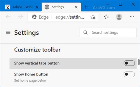 Tip Disable Or Remove Vertical Tabs Button From Toolbar In Microsoft
