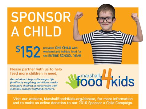 Sponsor A Child Campaign Marshall Food4kids