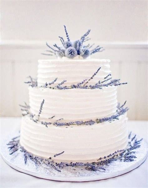 Rustic Buttercream Wedding Cake With Lavender Colors For Wedding