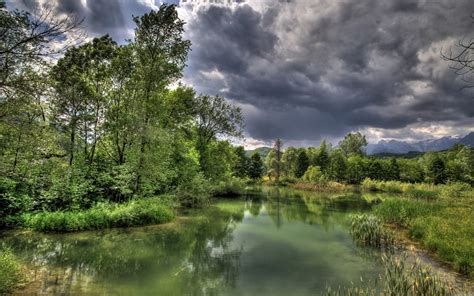 Clouds Nature Trees Forests Lakes Hdr Photography Wallpapers Hd