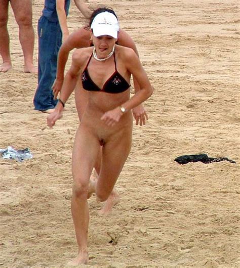 Bottomless Women At Beach