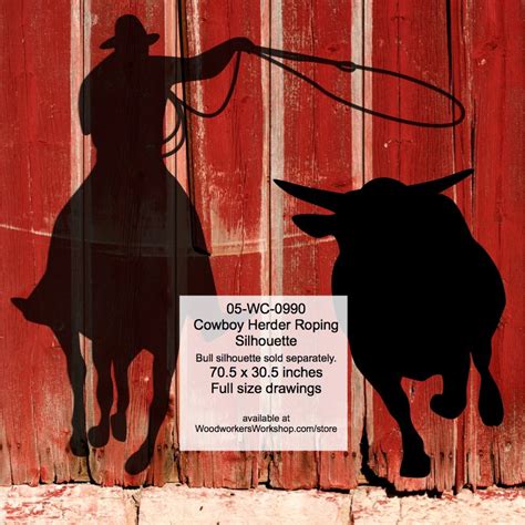 Cowboy Herder Roping Silhouette Yard Art Woodworking Pattern