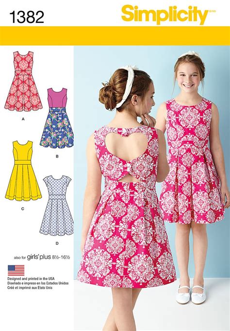 S1382 Girls And Girls Plus Dress With Back Variations Girls Dress