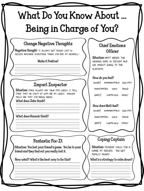 Therapy Worksheets Tools And Handouts