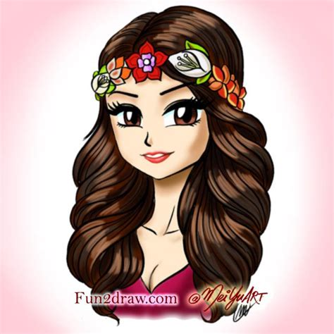 Hey where's a good place to have a anime portrait done? Famous pop star Selena Gomez, drawn in an anime / manga style in a Fun2draw drawing tutoria ...