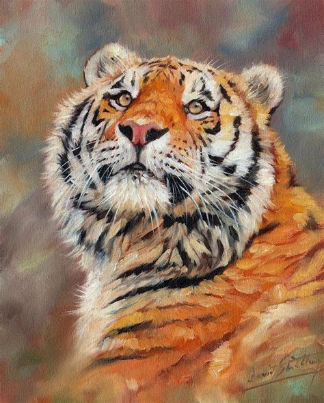 Amur Tiger Painting Painting By David Stribbling Fine Art America