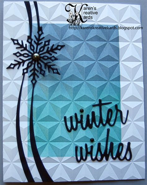 Karens Kreative Kards Warm Winter Wishes With Faux Textured Metal Look