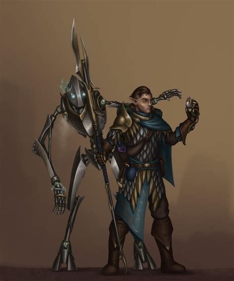 Art Elven Artificer With His Steel Defender By Me Rdnd