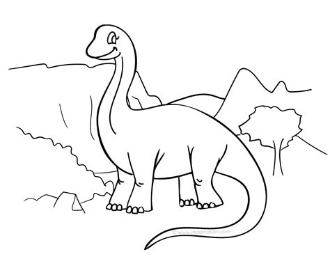 Mewarnai Dino Brontosaurus Inadination