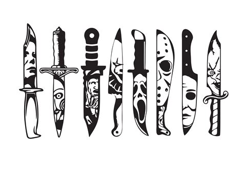 Horror Movie Characters In Knives Svgmichael Myers Svgscream Svg