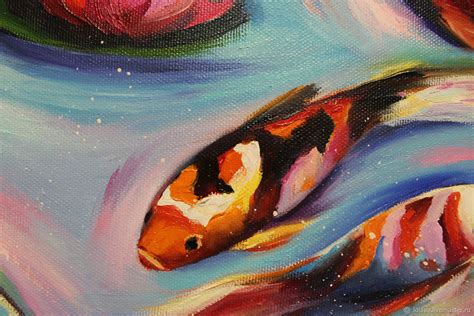 The Magical Koi Fish Oil Painting On Canvas Cm