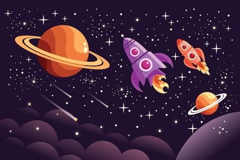 Premium Vector Space Objects Illustration Set