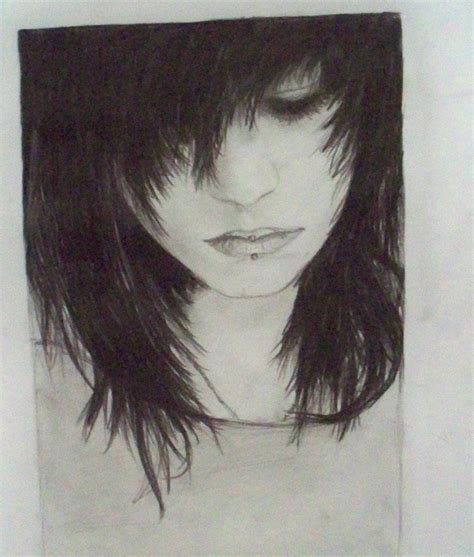 Sad Emo Drawings Emo Girl Drawing By Midestini Traditional Art