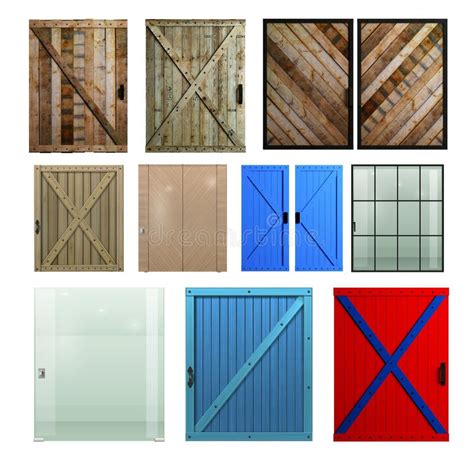 Barn Door Texture Set Design Samples Templates Stock Illustration