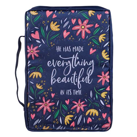 He Has Made Everything Beautiful Navy Floral Value Bible Cover