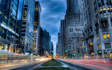 Time Lapse Of Street Traffic In Chicago Illinois Hd Wallpaper