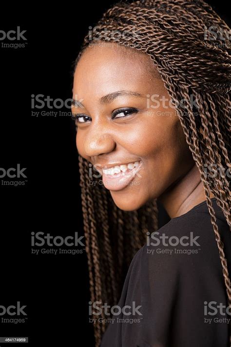 Portrait Beautiful Young Female Of African Descent Headshot Stock Photo